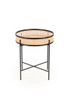 Ława LANIPA czarny / rattan naturalny - Halmar