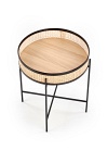 Ława LANIPA czarny / rattan naturalny - Halmar