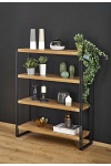 Regał BOLIVAR REG1 dąb złoty / czarny - Halmar