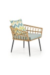 Fotel GARDENA 1S czarny / naturalny / popielaty - Halmar