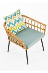 Fotel GARDENA 1S czarny / naturalny / popielaty - Halmar