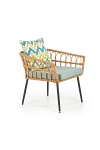 Fotel GARDENA 1S czarny / naturalny / popielaty - Halmar