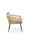 Fotel GARDENA 1S czarny / naturalny / popielaty - Halmar