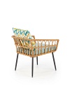 Fotel GARDENA 1S czarny / naturalny / popielaty - Halmar