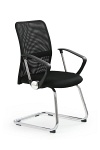 Fotel VIRE SKID pracowniczy czarny - Halmar