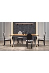Stół WINDSOR rozkładany 160-240x90x76 cm kolor ciemny dąb/czarny - Halmar