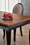 Stół WINDSOR rozkładany 160-240x90x76 cm kolor ciemny dąb/czarny - Halmar