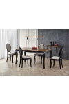 Stół WINDSOR rozkładany 160-240x90x76 cm kolor ciemny dąb/czarny - Halmar