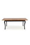 Stół WINDSOR rozkładany 160-240x90x76 cm kolor ciemny dąb/czarny - Halmar