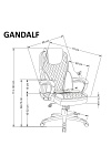 Fotel GANDALF gabinetowy czarny / popielaty - Halmar