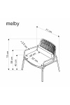Fotel MELBY wypoczynkowy, stelaż -czarny, tapicerka - popielaty - Halmar