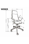 Fotel WEBER gabinetowy orzechowy / czarny - Halmar