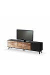 Stolik RANDOM RTV-3 RTV 200 cm dąb wotan/czarny - Halmar