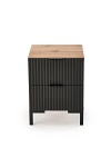 Szafka NELA nocna, dąb craft - czarny - Halmar