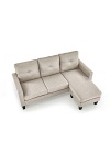 Sofa GERSON z podnóżkiem beżowy - Halmar