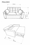 Sofa PAULINIO rozkładana, beżowy - Halmar