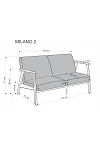 Sofa MILANO 2S - beżowy tap. Castel 15 - Halmar