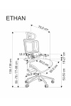 Fotel ETHAN gabinetowy popielaty - Halmar