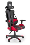Fotel NITRO gabinetowy eco skóra / tkanina, czarny / czerwony - Halmar