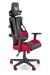 Fotel NITRO gabinetowy eco skóra / tkanina, czarny / czerwony - Halmar