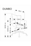 Fotel DUMBO obrotowy jasny różowy - Halmar