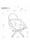 Fotel MERRY 2 wypoczynkowy z funkcją obracania, kremowy - Halmar