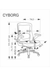 Fotel CYBORG gabinetowy czarny - Halmar