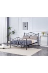 Łóżko PANAMA 140 cm metalowe czarny - Halmar