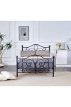 Łóżko PANAMA 140 cm metalowe czarny - Halmar