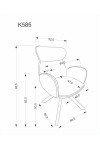Krzesło K585 ciemny beżowy / dąb naturalny - Halmar