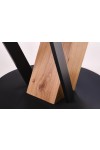 Stół FANIS okrągły rozkładany, naturalny / czarny - Halmar