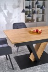 Stół FANIS rozkładany, naturalny / czarny - Halmar