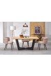 Stół MASSIVE 2 rozkładany 160-250x90x77 cm dąb naturalny/czarny - Halmar