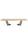 Stół MASSIVE 2 rozkładany 160-250x90x77 cm dąb naturalny/czarny - Halmar