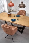 Stół MASSIVE 2 rozkładany 160-250x90x77 cm dąb naturalny/czarny - Halmar
