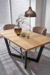 Stół MASSIVE 2 rozkładany 160-250x90x77 cm dąb naturalny/czarny - Halmar