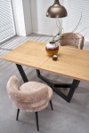 Stół MASSIVE 2 rozkładany 160-250x90x77 cm dąb naturalny/czarny - Halmar