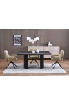 Stół BOLERO rozkładany 160-250x90x78 cm dąb naturalny/czarny - Halmar