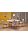 Stół PIVOT rozkładany 102-142x102x75 cm, blat - kaszmir, nogi - naturalny - Halmar