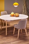Stół PIVOT rozkładany 102-142x102x75 cm, blat - kaszmir, nogi - naturalny - Halmar