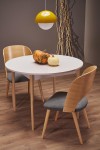 Stół PIVOT rozkładany 102-142x102x75 cm, blat - kaszmir, nogi - naturalny - Halmar