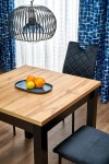 Stół QUBIK rozkładany 80-200/80/76 cm dąb artisan/czarny - Halmar