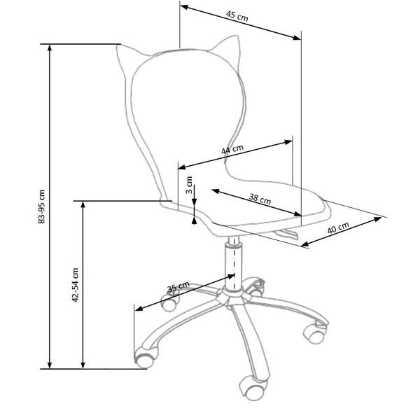 Fotel KITTY 2 młodzieżowy biało-różowy - Halmar