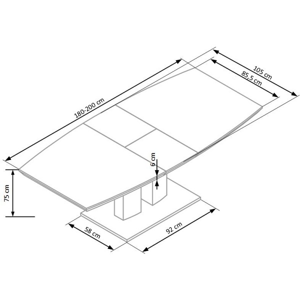 Stół LORENZO rozkładany biały , PRESTIGE LINE - Halmar