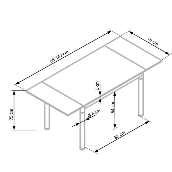 Stół LOGAN 2 popiel - Halmar