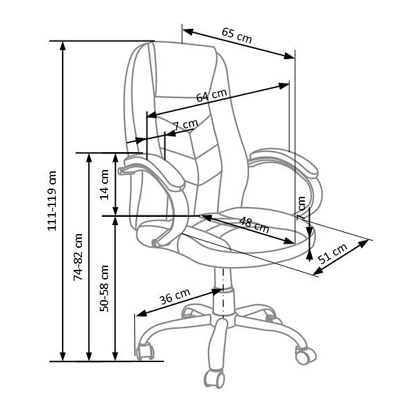 Fotel CODY gabinetowy brązowy - Halmar