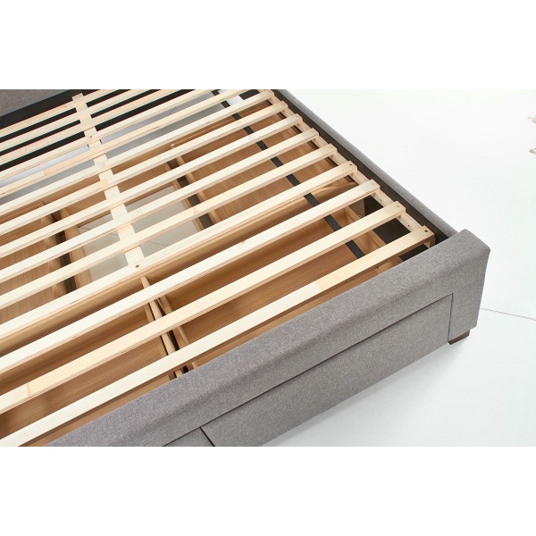 Łóżko MODENA 160 cm tapicerowane z szufladami popiel - Halmar