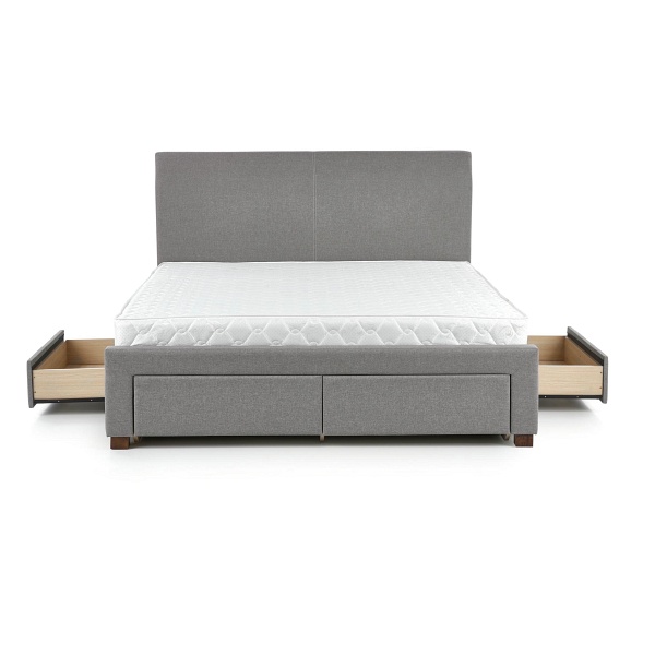Łóżko MODENA 160 cm tapicerowane z szufladami popiel - Halmar
