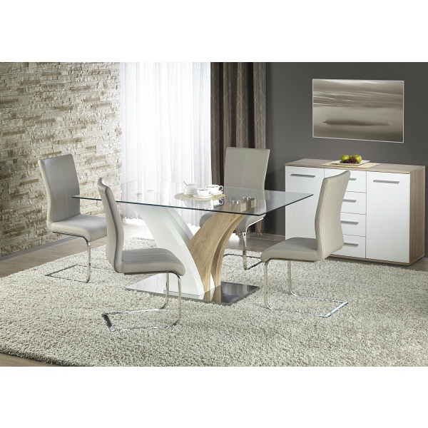 Stół VILMER dąb sonoma / biały - Halmar