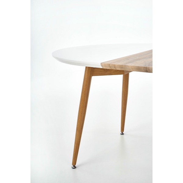 Stół EDWARD rozkładany dąb miodowy / biały; nogi: dąb miodowy - Halmar